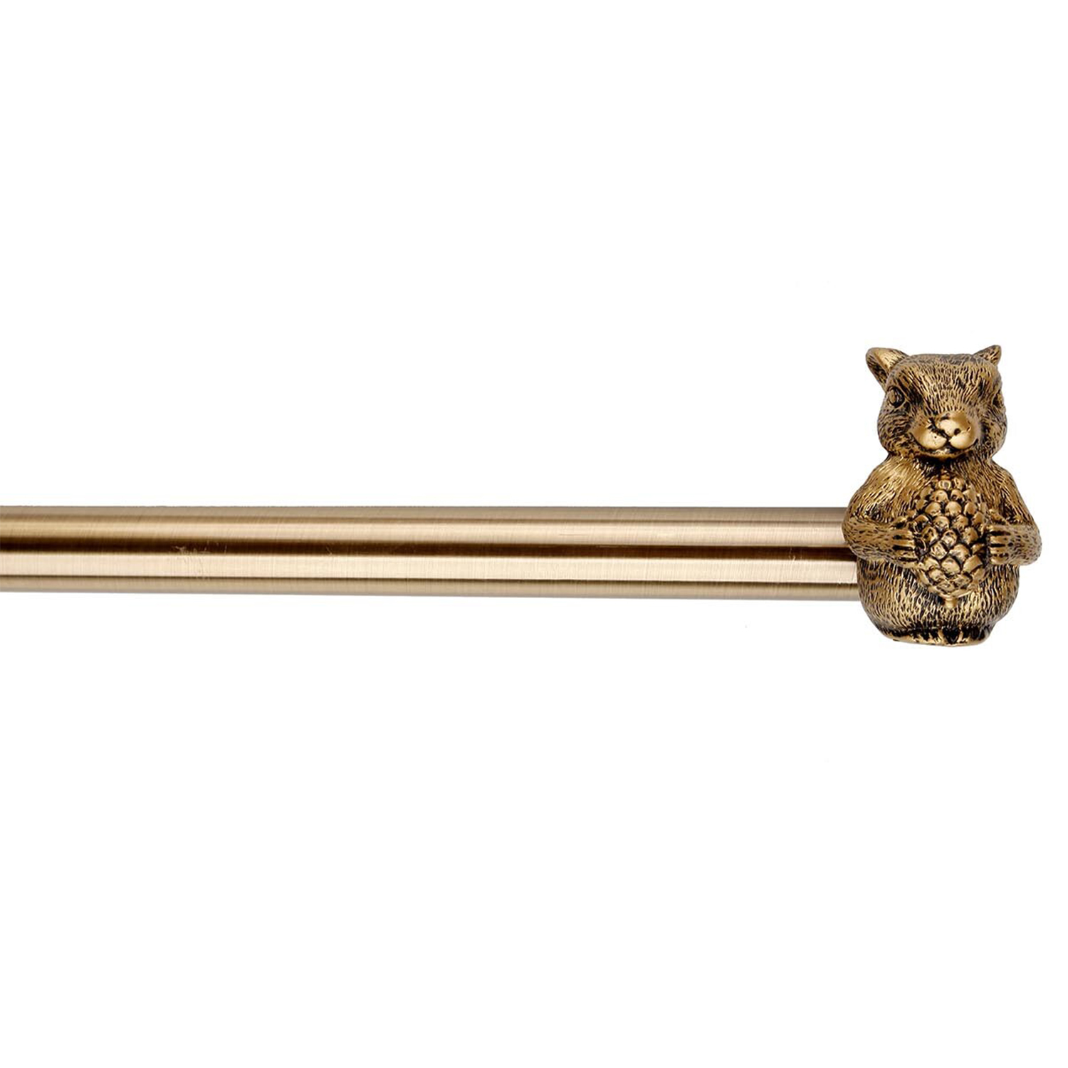 Brass Squirrel Extendable Curtain Pole 120cm Image