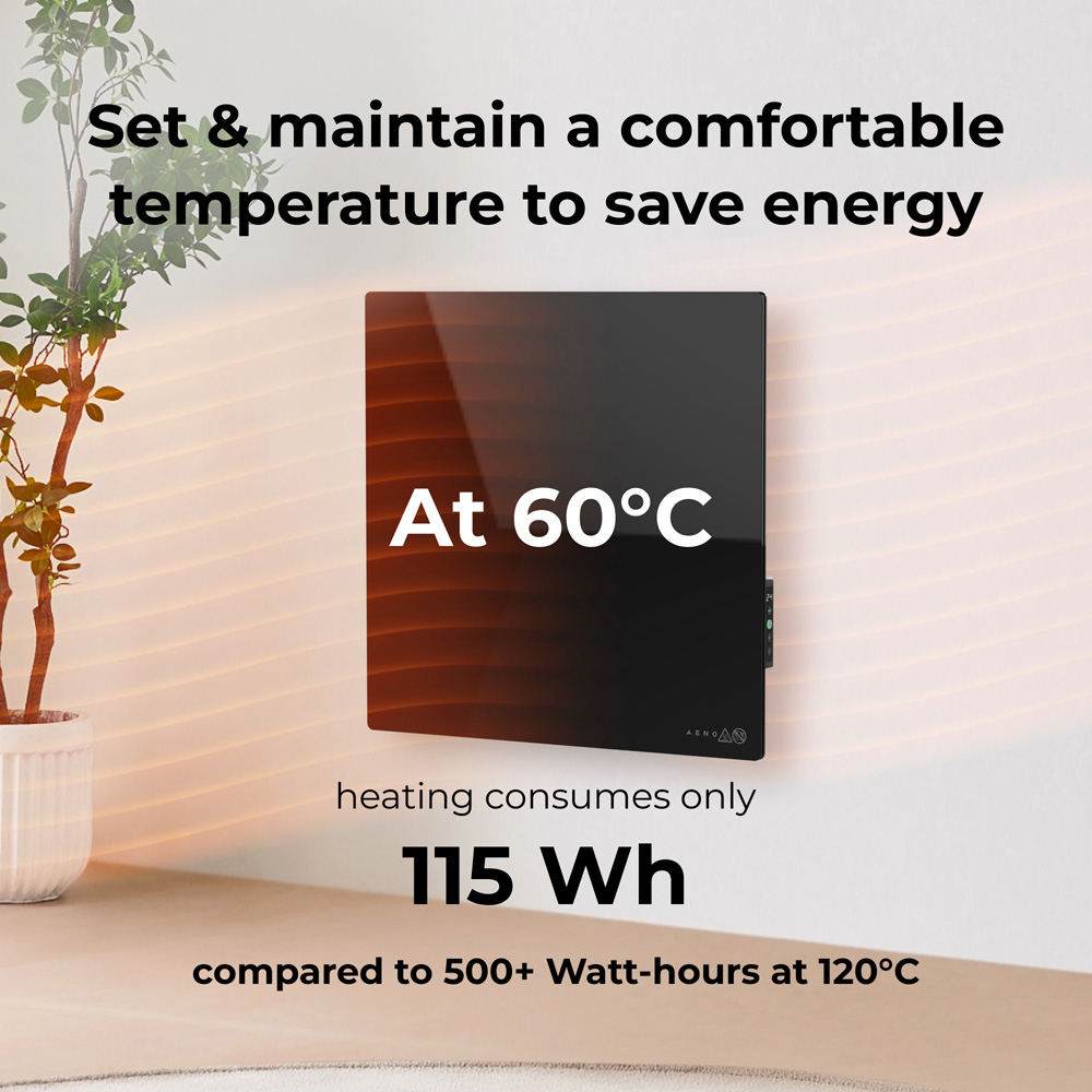 Aeno Premium Eco Smart Black Quadro Wall Heater Image 4