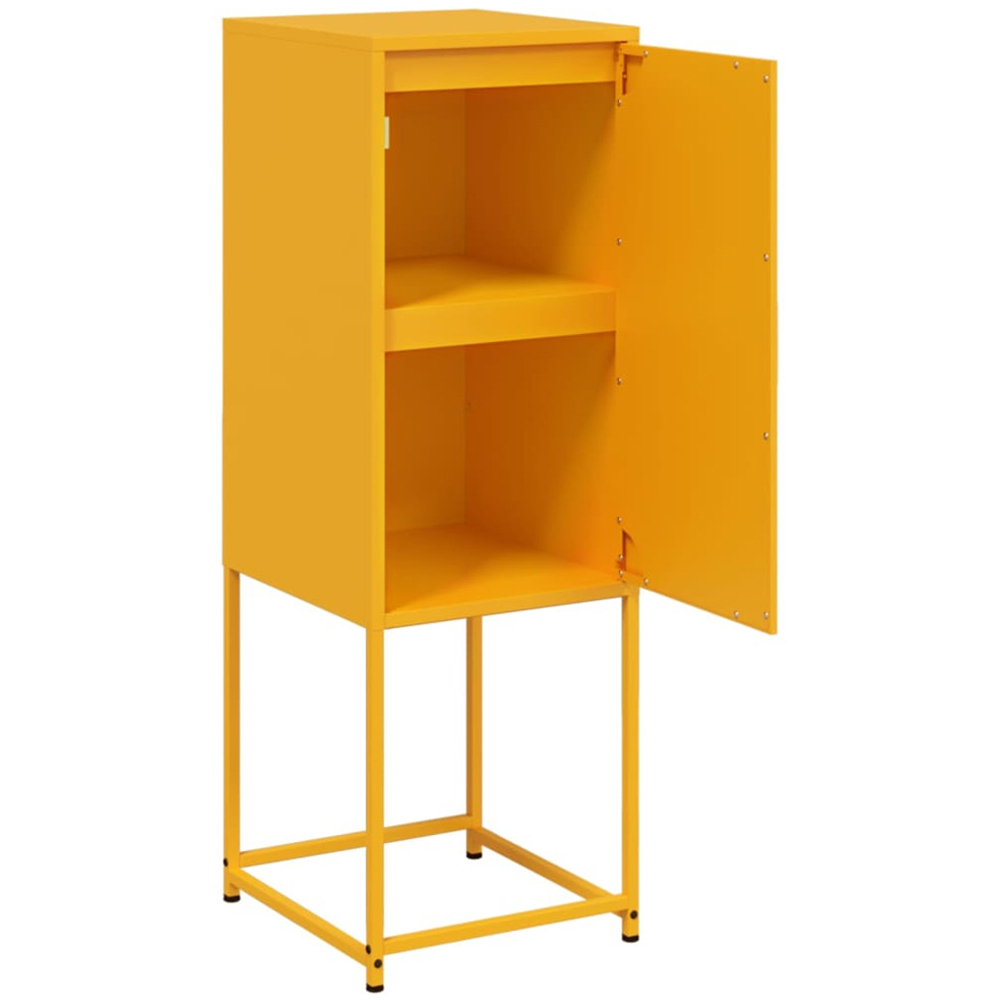 vidaXL Single Door Mustard Yellow Steel Highboard Image 3