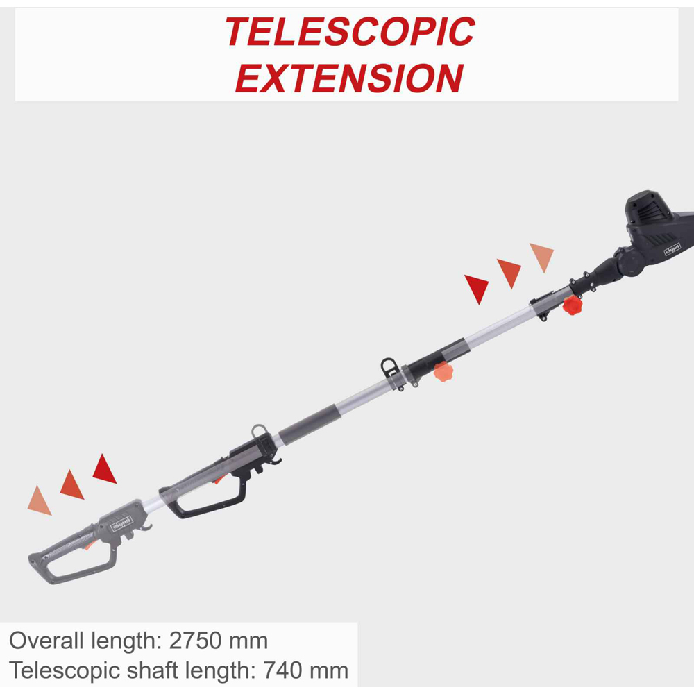 Scheppach ETHT500 Telescopic Handle 38cm Electric Hedge Trimmer 500W Image 4