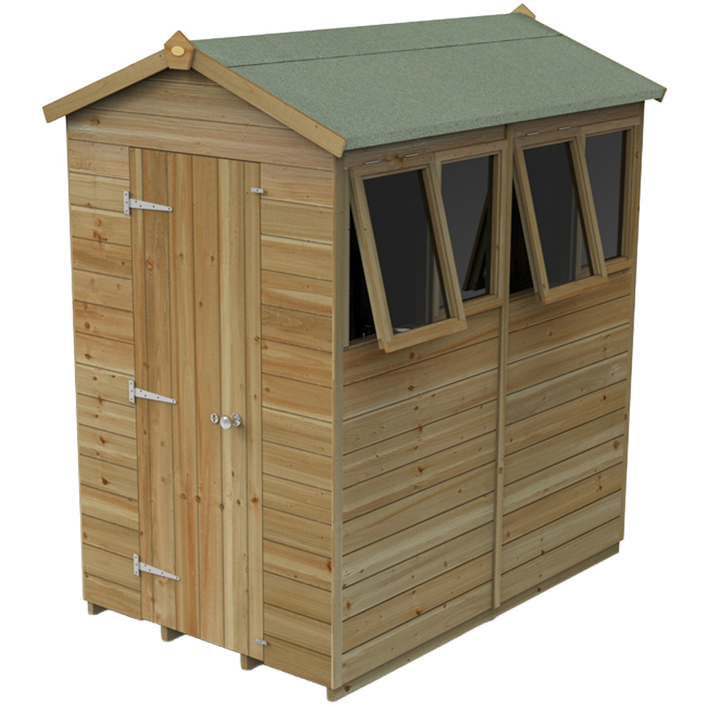 Forest Garden Timberdale 4 x 6ft 2 Opening Apex Shed Image 1