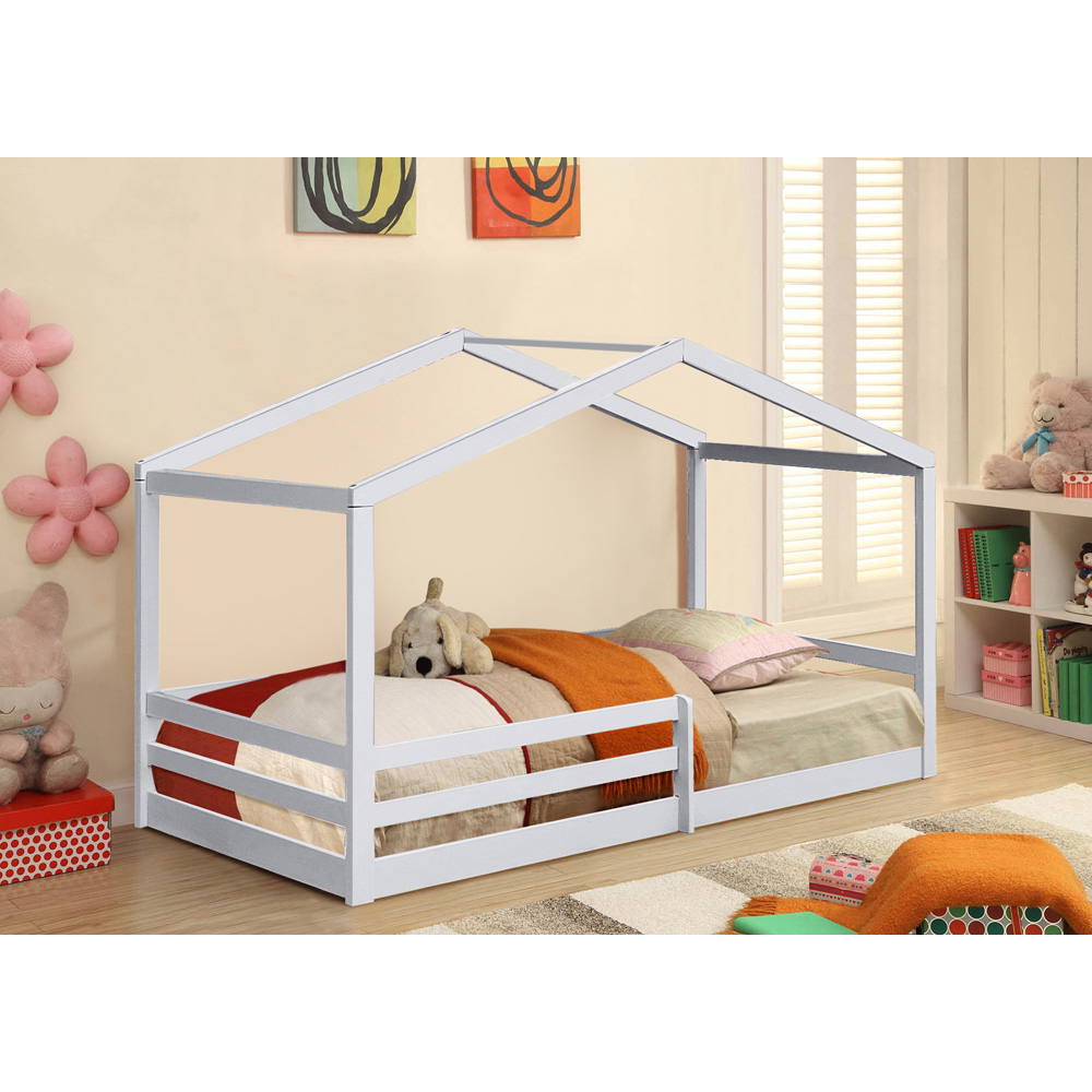 Brooklyn Single White Wooden House Style Bed Image 3