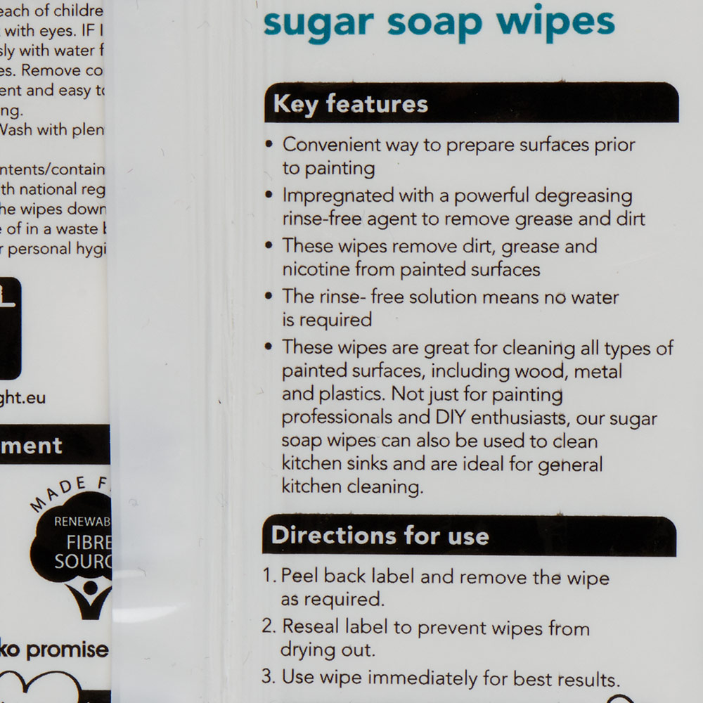 Wilko Plastic Free Sugar Soap Wipes 24 Pack Image 4