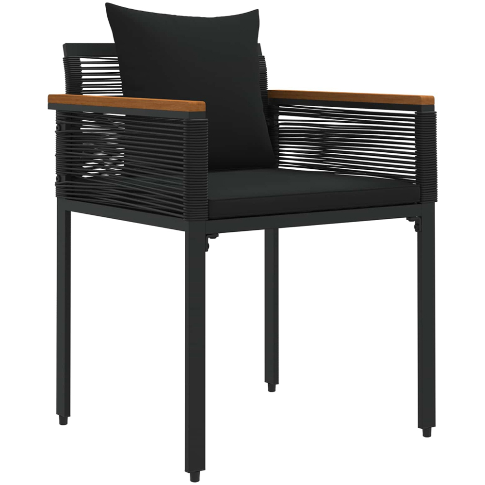 vidaXL 4 Seater Poly Rattan Garden Bistro Set with Cushion Black Image 5