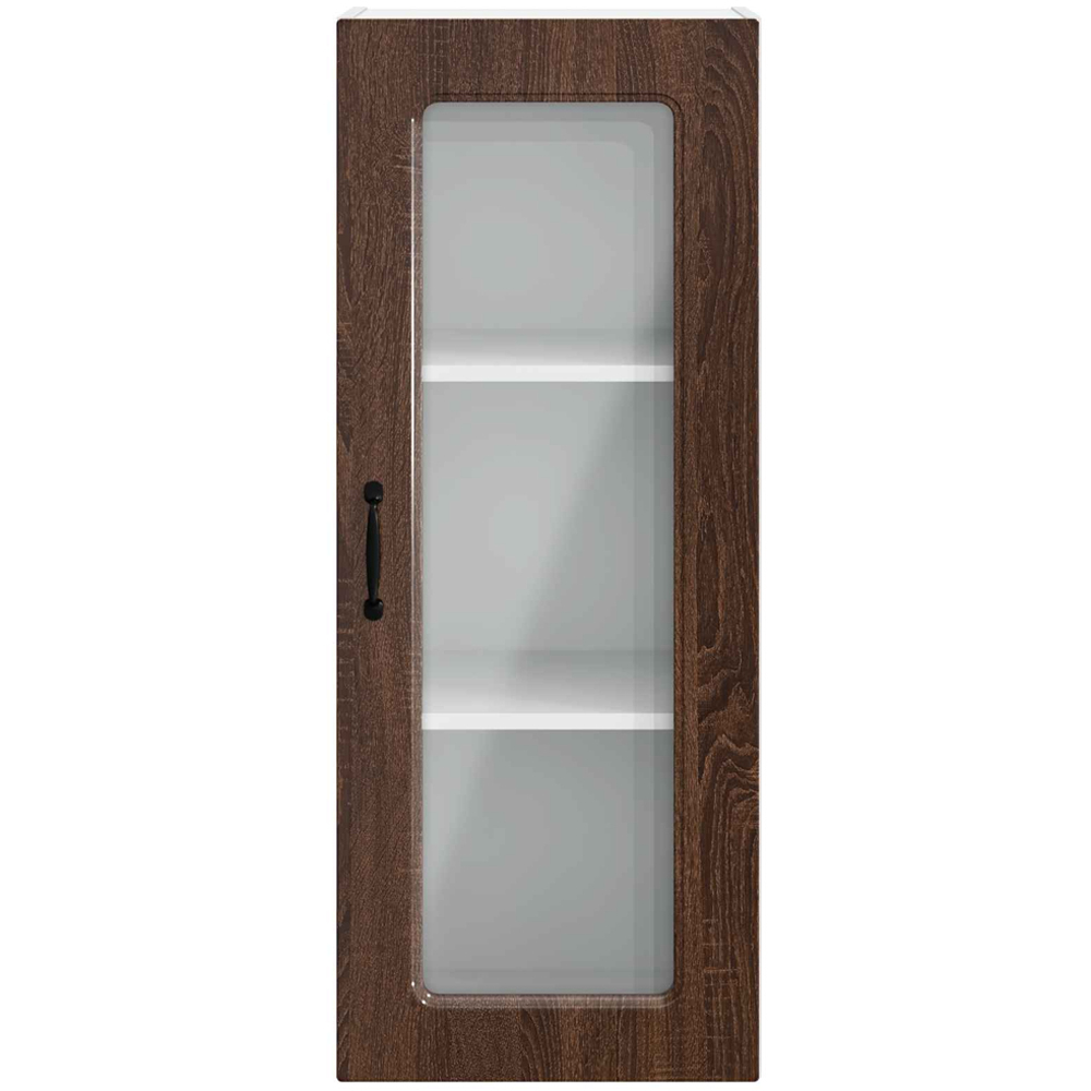 vidaXL Single Glass Door Brown Oak Kitchen Wall Cabinet Image 4