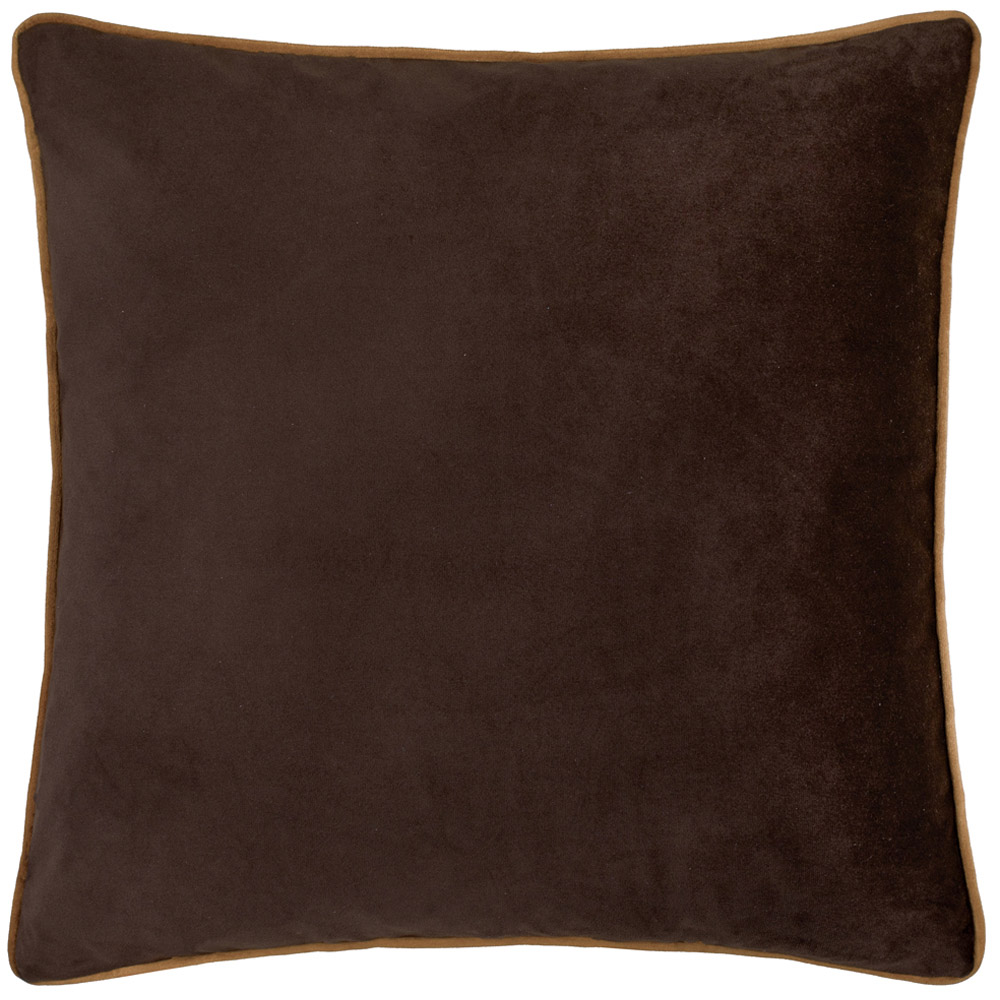 Furn Meridian Chocolate and Caramel Velvet Cushion 55 x 55cm Image 1