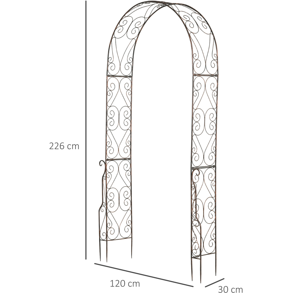 Outsunny 7.4 x 3.9ft Black Garden Arch Arbour with Trellis Sides Image 7