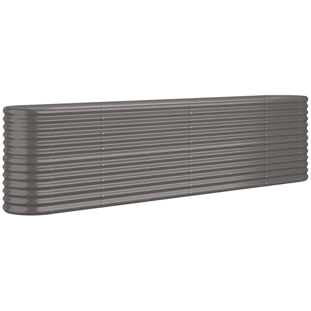 vidaXL Grey Galvanised Steel Raised Garden Bed 68 x 40 x 260cm Image 1