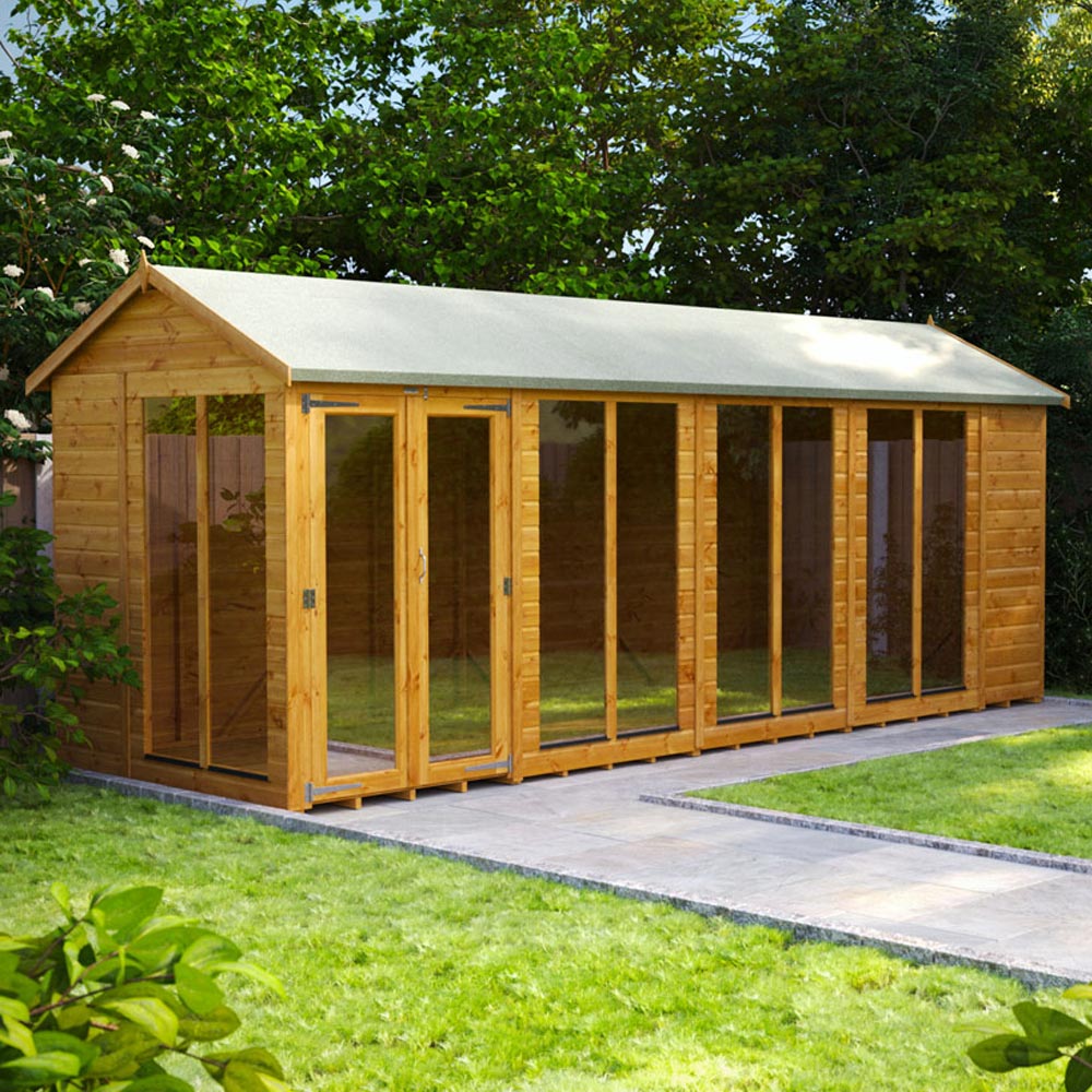 Power Sheds 18 x 6ft Double Door Apex Traditional Summerhouse Image 2