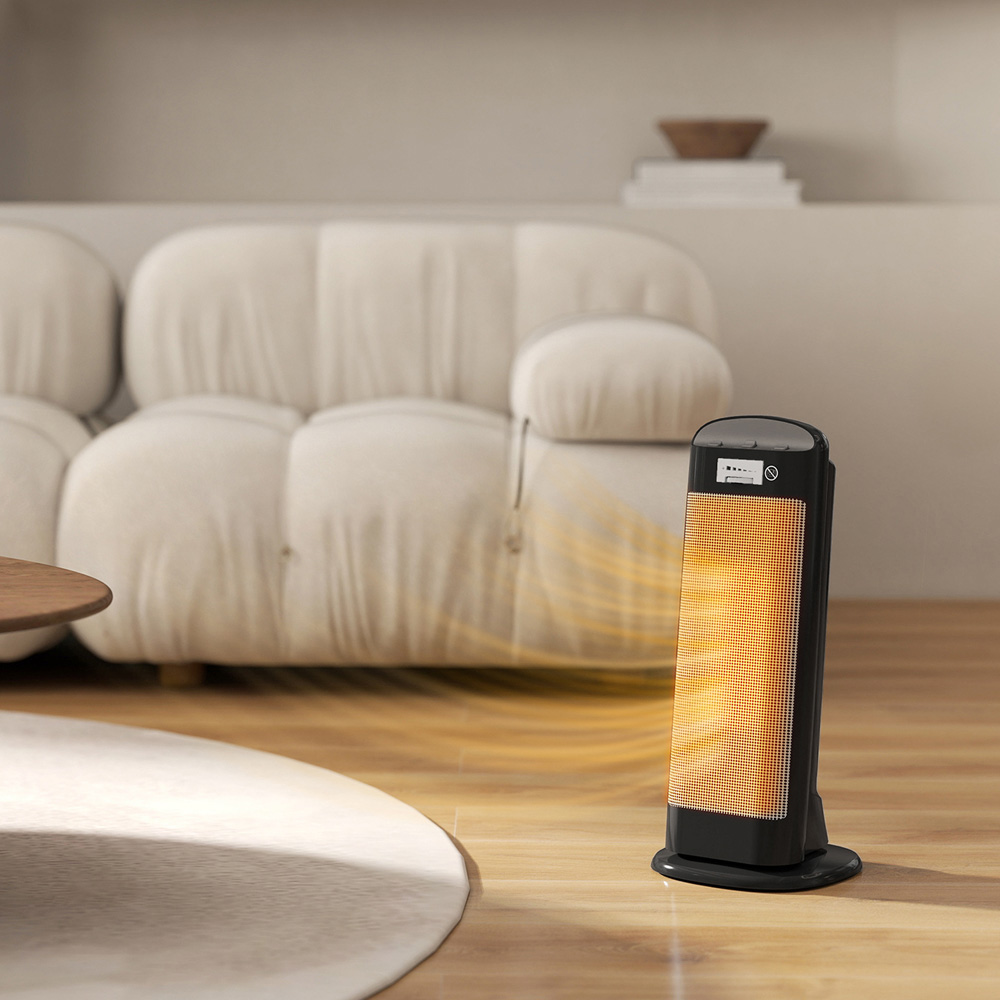 HOMCOM Black Fan Space Heater with 4 Modes 2000W Image 4