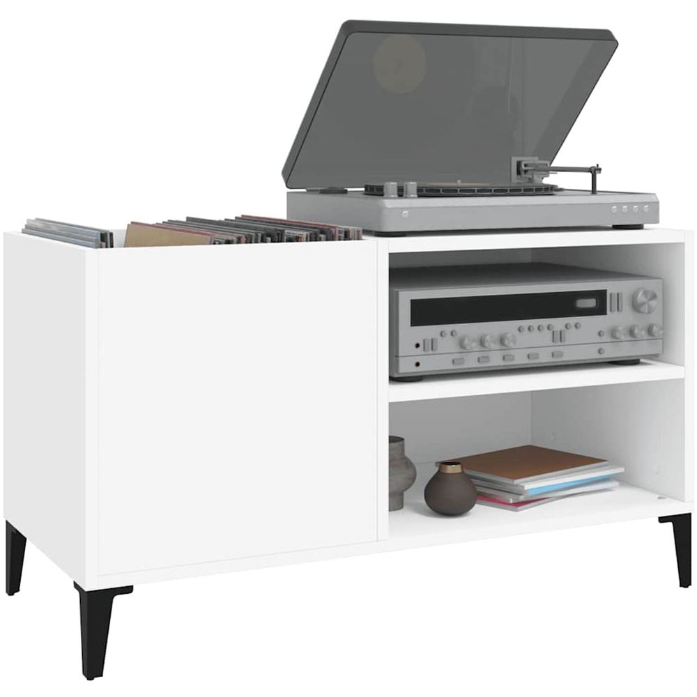 vidaXL 2 Shelf White Record Cabinet Image 4