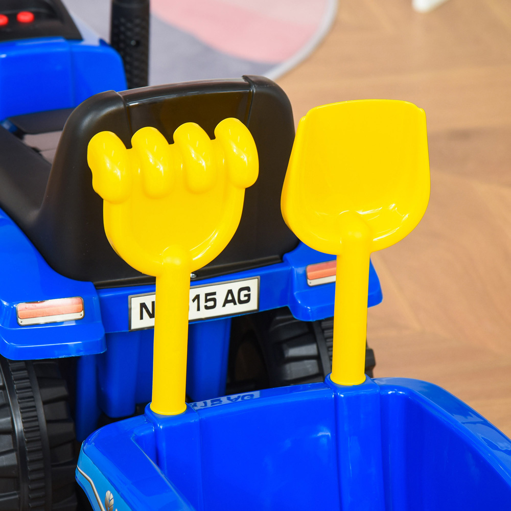 HOMCOM Kids Foot-To-Floor Ride-on Tractor with Rake and Shovel Image 4