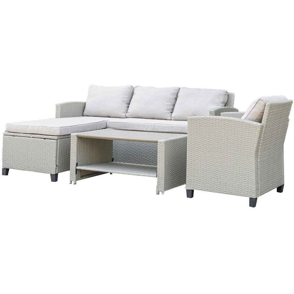 Home Source Trapani 5 Sofa Grey Rattan Outdoor Garden Furniture Sofa Set Image 5