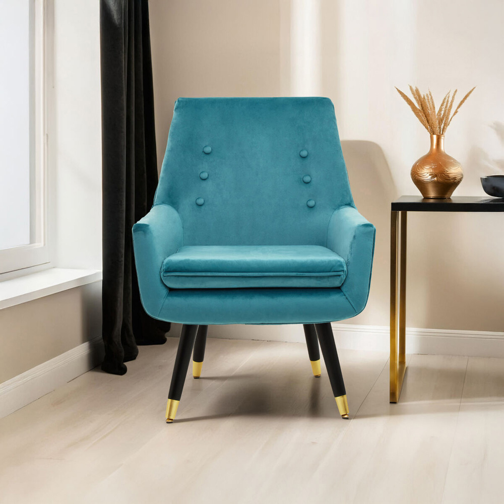 Premier Housewares Sara Green Velvet Armchair Image 3