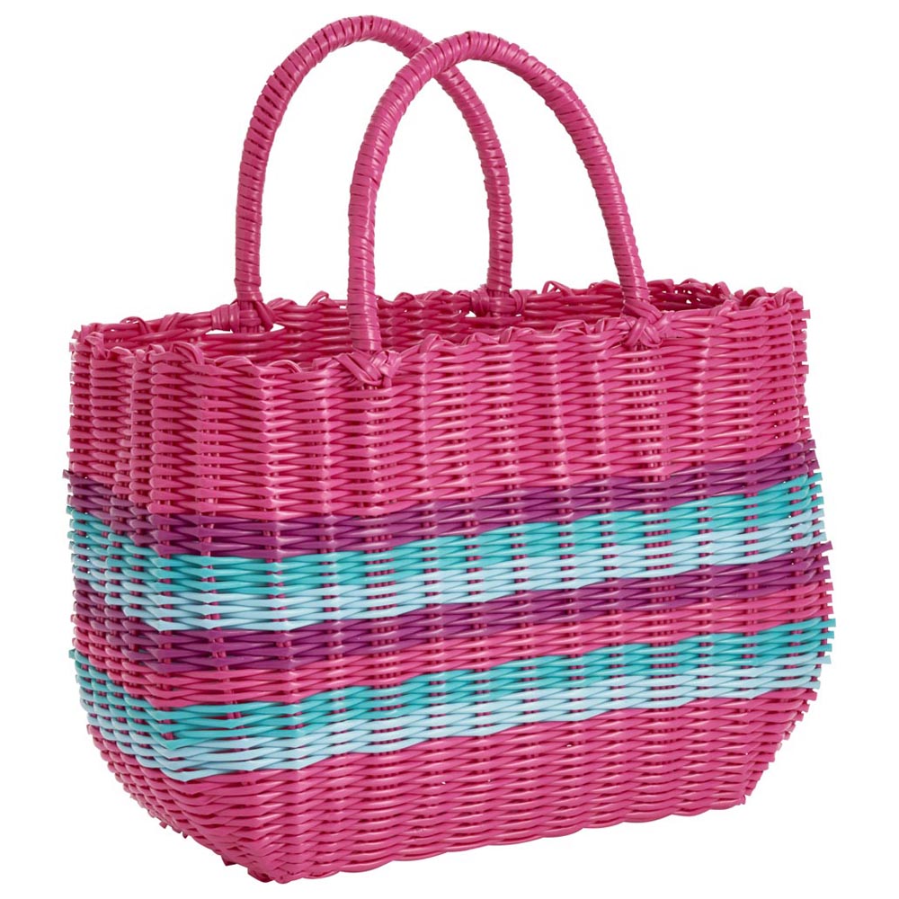 Wilko Eastern Plastic Woven Basket Bag Image 1