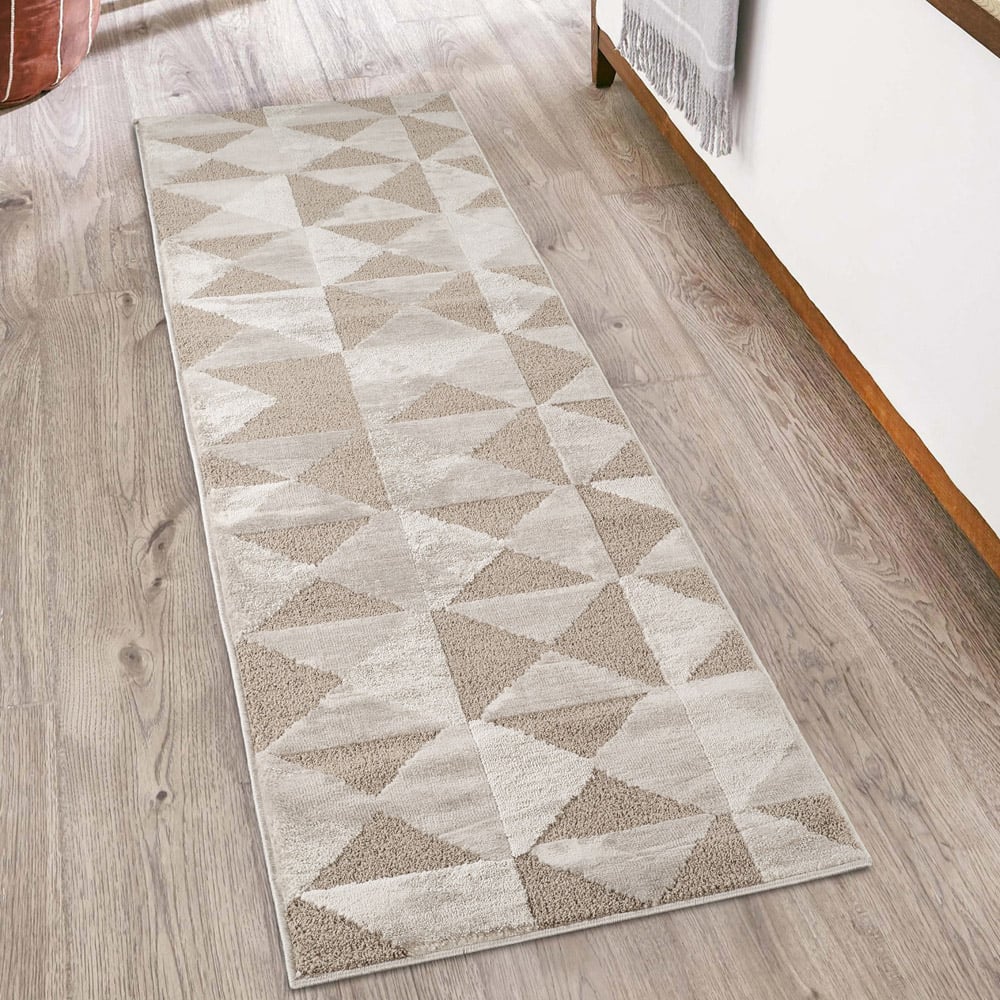 Desire Rugs Hamilton Mocha Geometric Triangle Mosaic Rug 60 x 220cm Image 2