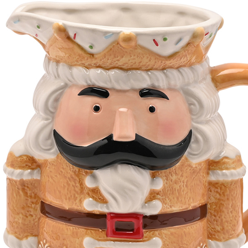 The Seasonal Gift Co. Santa & Friends Gingerbread Nutcracker Ceramic Jug Image 2