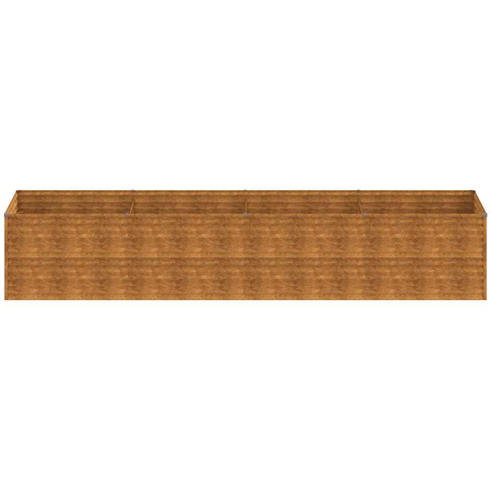 vidaXL Brown Corten Steel Raised Garden Bed 69 x 386 x 100cm Image 2