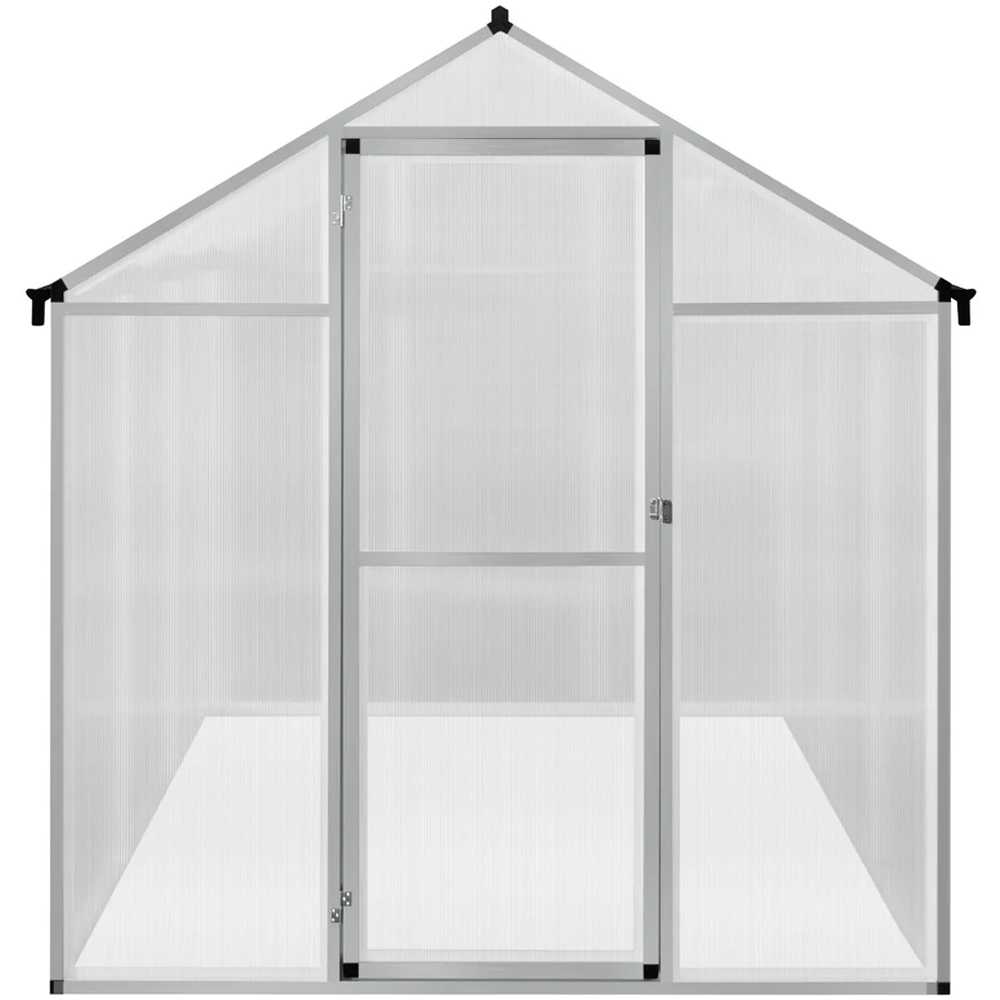 MonsterShop Silver Polycarbonate 6.4 x 6ft Greenhouse Image 3
