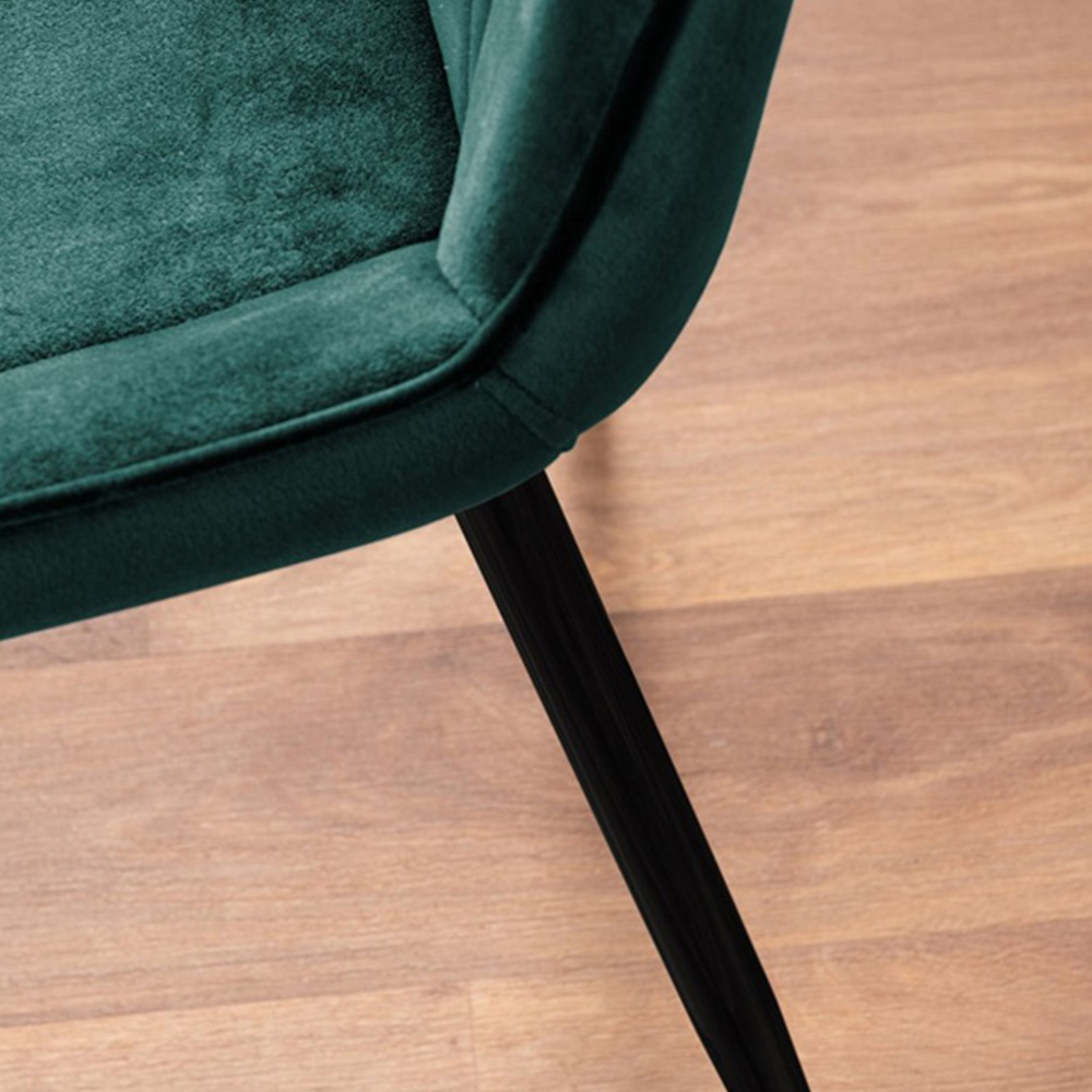 Furniturebox Arona Cesano 6 Seater Round Dining Set Green and Chrome Image 7