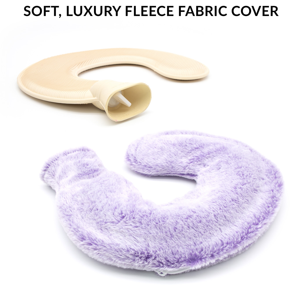Bauer Professional Purple Soft Faux Fur Fleece Neck and Shoulder Hot Water Bottle Image 4