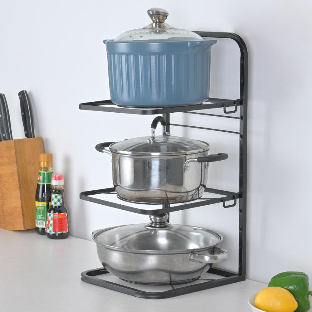 Living and Home 3 Tier Kitchen Pot Pan Organiser Rack Image 6