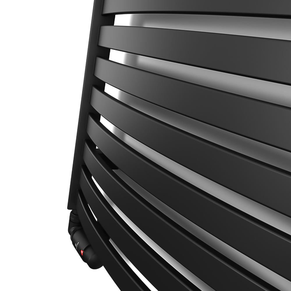 Terma Dexter 2598 BTU Matt Black Electric Heated Towel Rail 1760 x 500mm Image 3