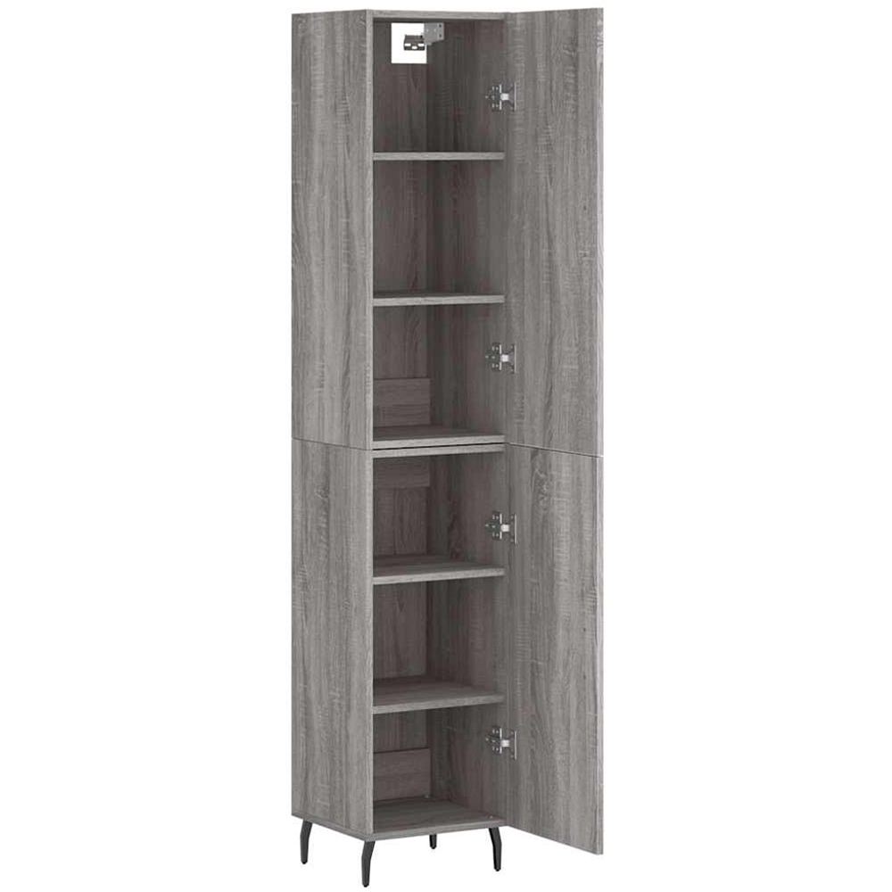 vidaXL 2 Door Grey Sonoma Highboard with Metal Legs Image 4