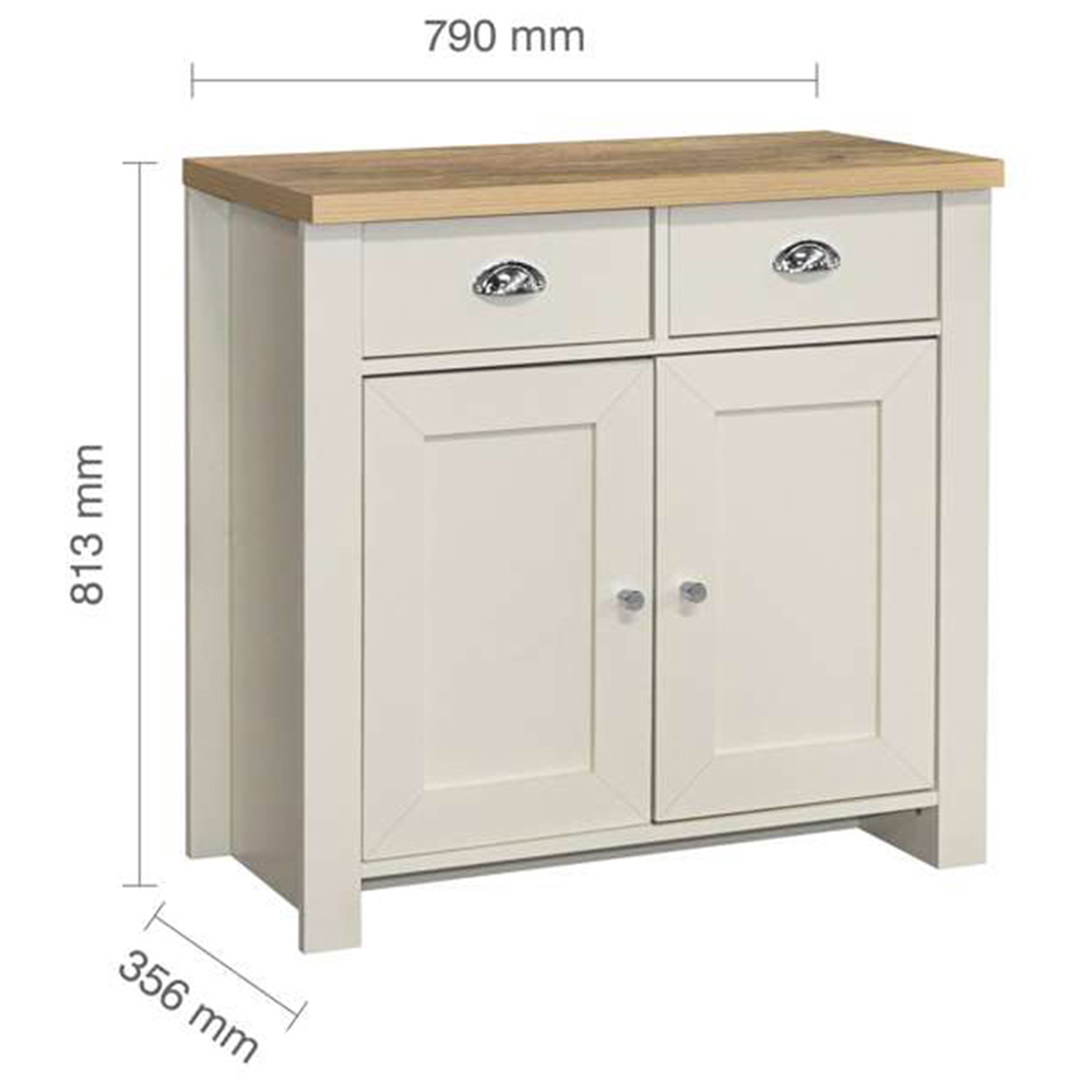 Highgate 2 Door 2 Drawer Cream and Oak Sideboard Image 6