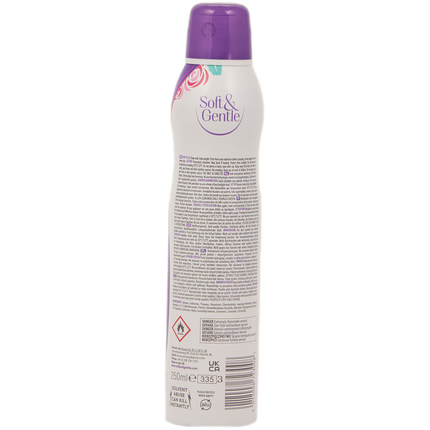 Soft & Gentle Fresh Blossom Anti-Perspirant Deodorant Spray - Purple Image 3
