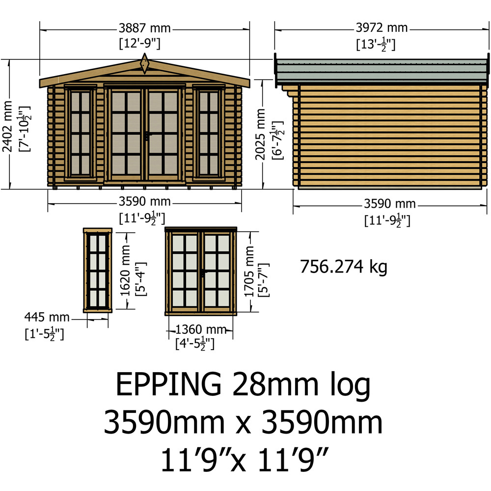 Shire Epping 12 x 12ft Log Cabin Image 9