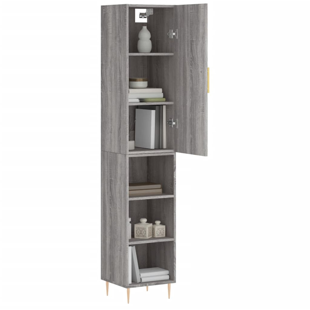 vidaXL Single Door 3 Shelf Grey Sonoma Highboard Image 3