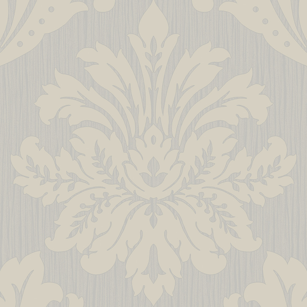 Grandeco Louisa Damask Metallic and Glitter Grey and Silver Textured Wallpaper Image 3