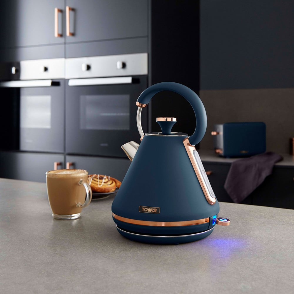 Tower Cavaletto EEJB222 Blue 20L Microwave with 4 Slice Toaster and 1.7L Kettle Set Image 4