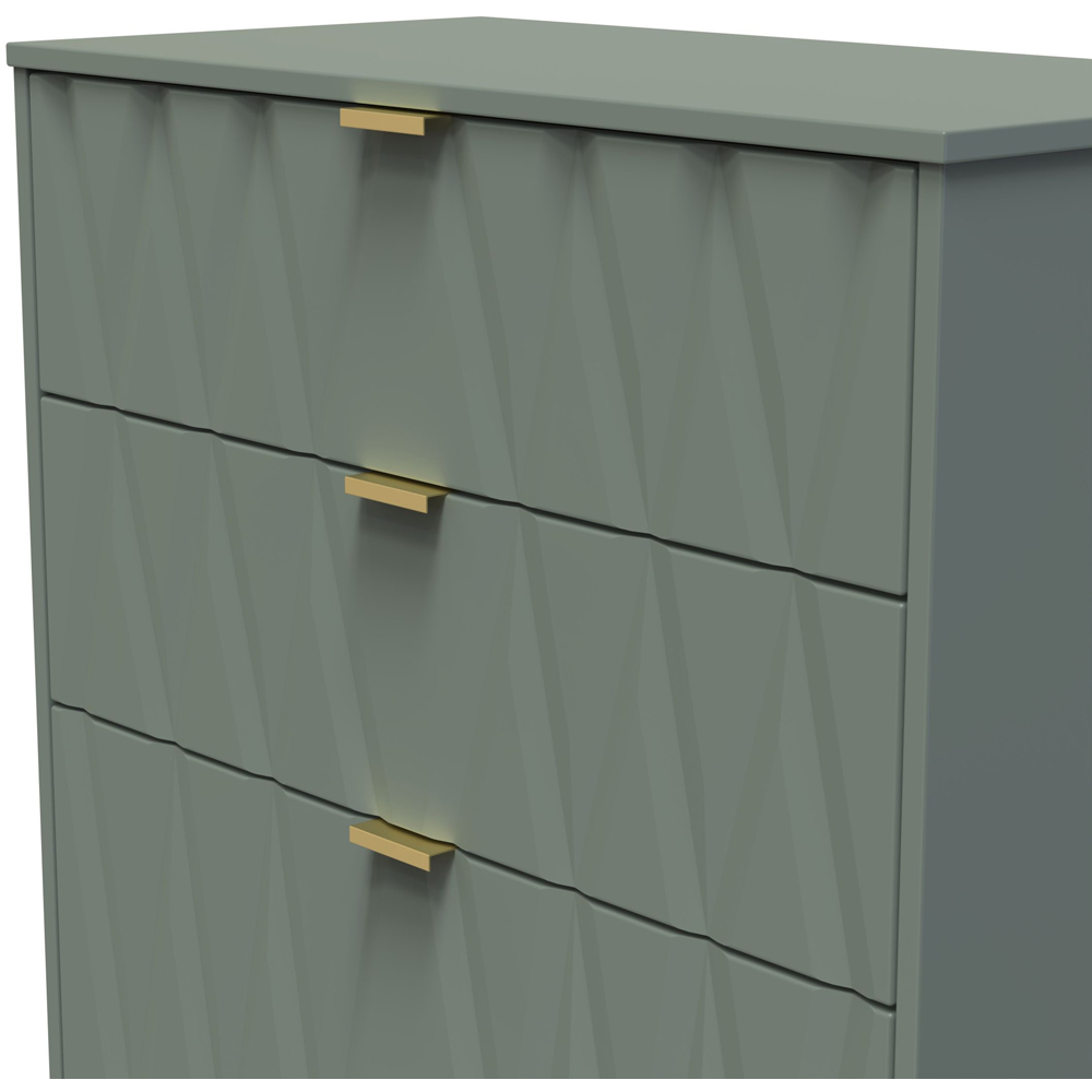 Crowndale Las Vegas 4 Drawer Reed Green Deep Chest of Drawers Ready Assembled Image 5