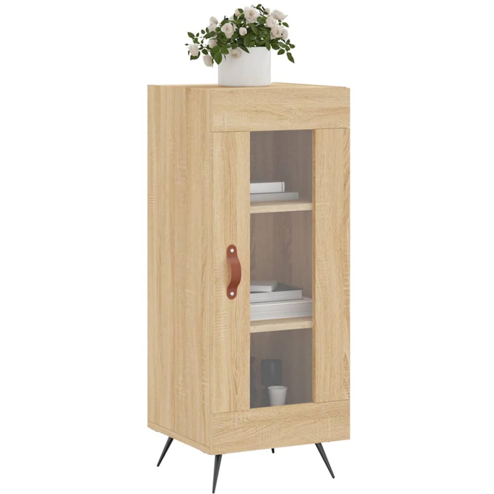 vidaXL Single Glass Door Sonoma Oak Sideboard Image 3