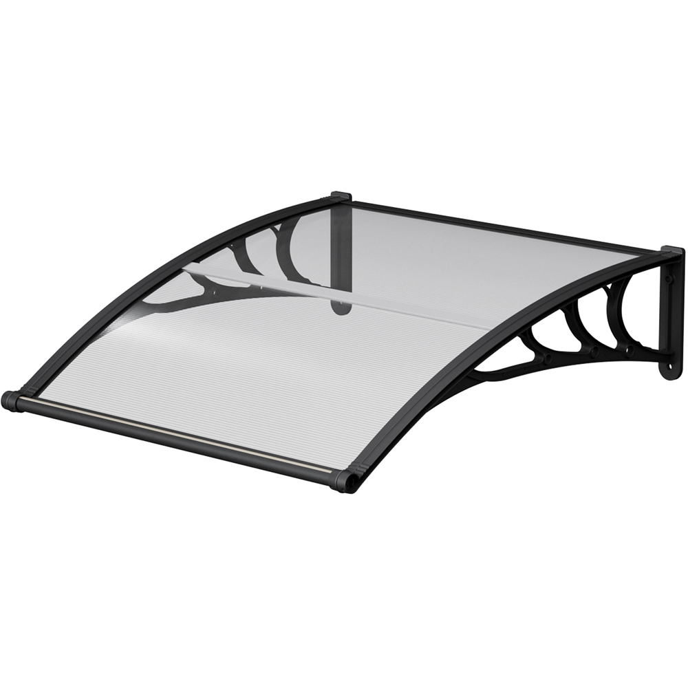 Living and Home Dark Grey Arched Door and Window Awning with Water Channel 1 x 1m Image 2