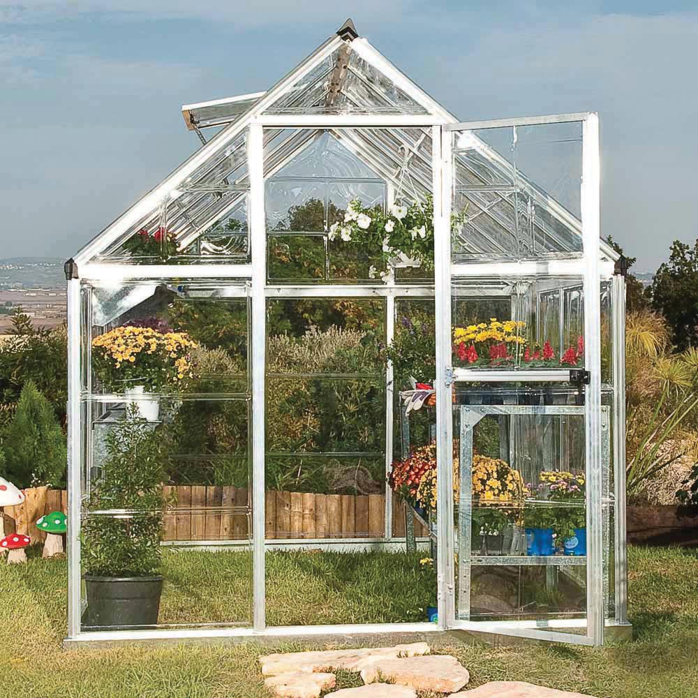 Palram Canopia Harmony Silver Polycarbonate 6 x 12ft Greenhouse Image 7