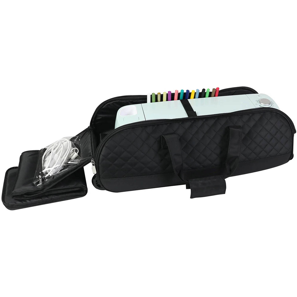 Everything Mary EVM12825-1 Quilted Black Diecut Machine Rolling Carry Case 65 x 23 x 16.5cm Image 2