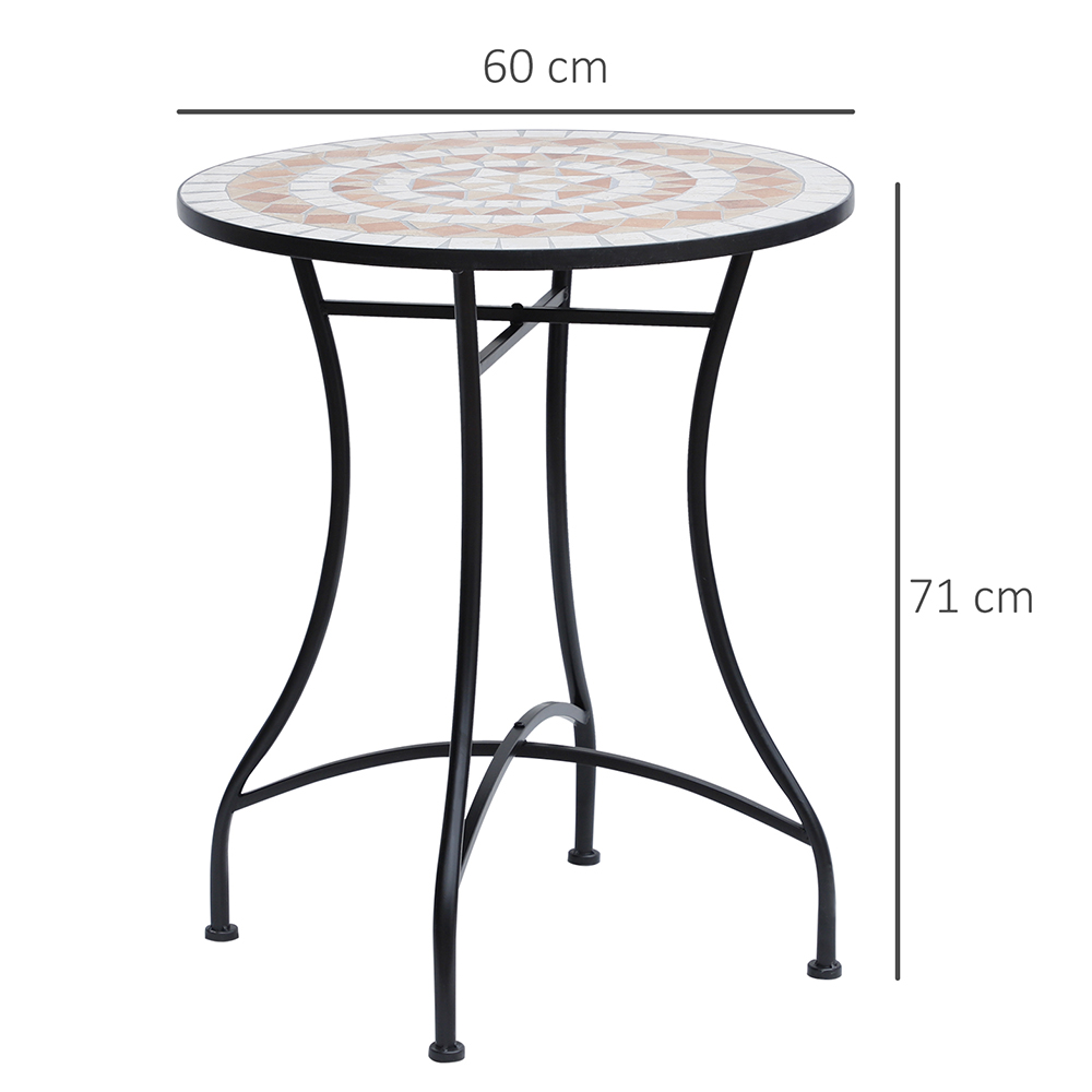 Outsunny Round Mosaic Bistro Table Image 7