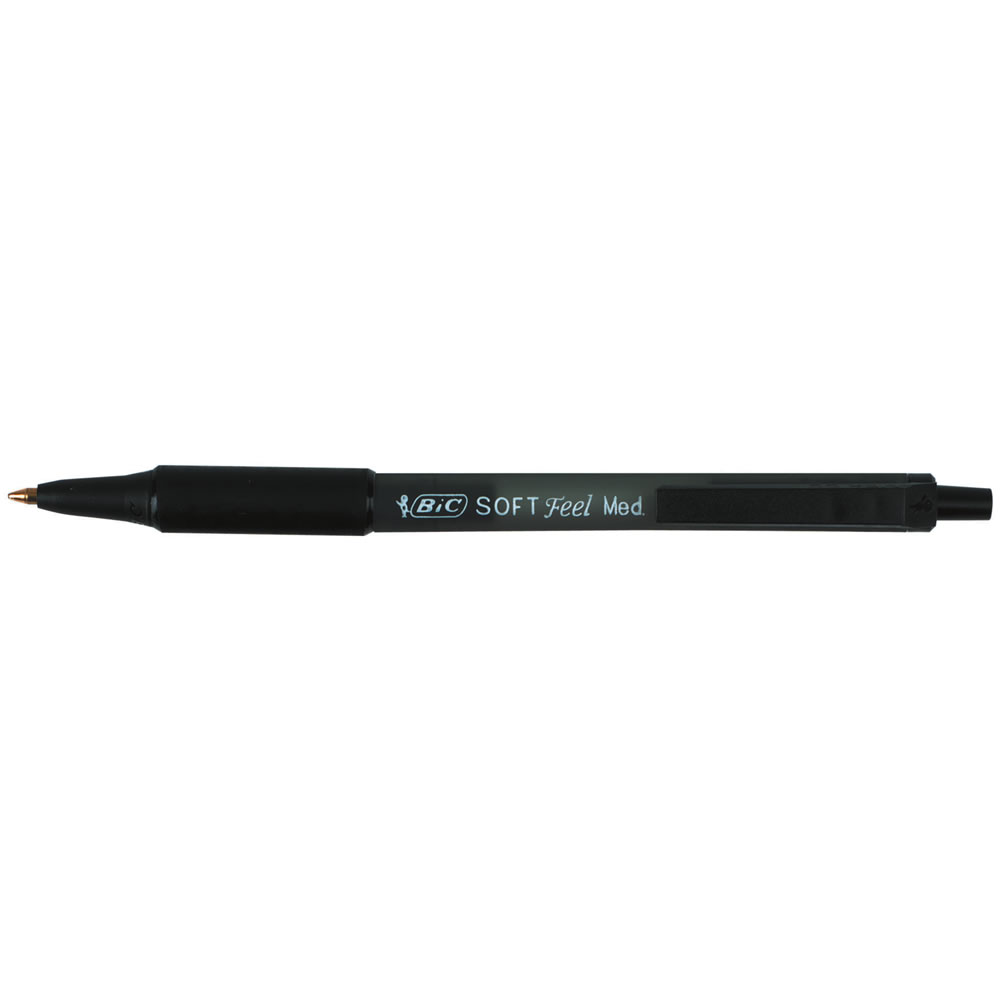 Bic Black Soft Feel Retractable Ballpoint Pens 3 pack Image 2