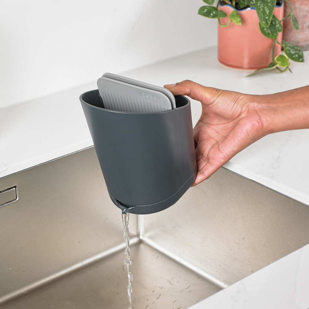 ReBorn Dark Grey Compact Plastic Cutlery Drainer with Knife Safety Slot Image 6
