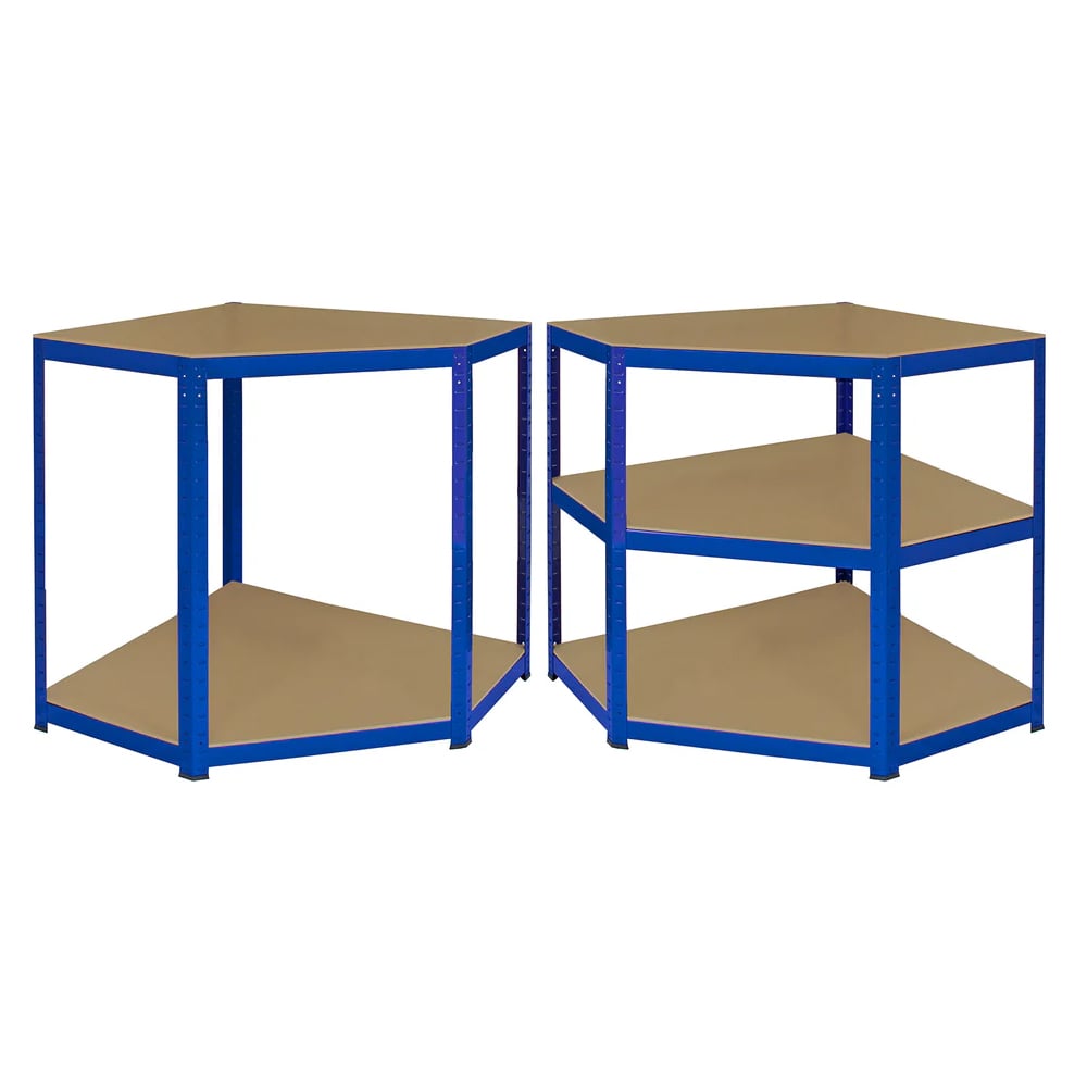 Monster Racking T-Rax Corner Shelving Unit and Set of 2 Blue Garage Storage Bays 90cm Image 4