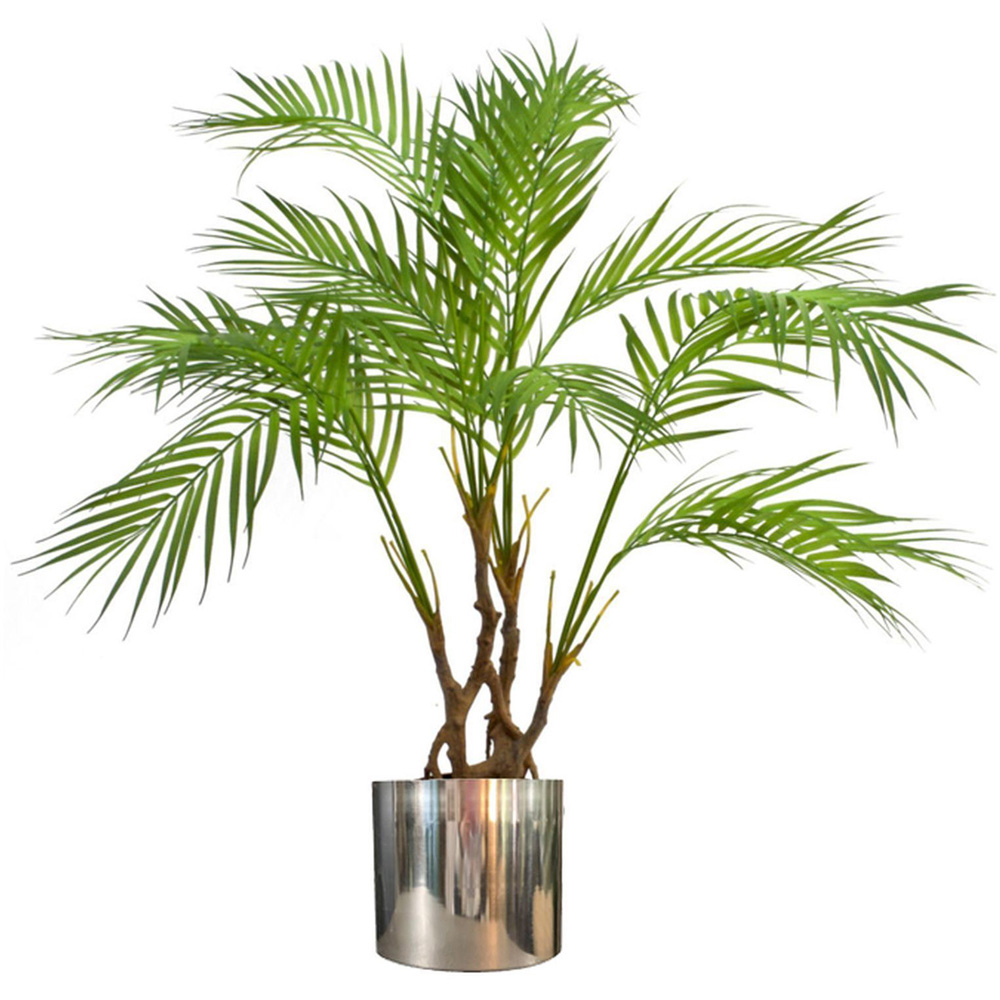 Leaf Polished Silver Metal Planter 20 x 18cm Image 4