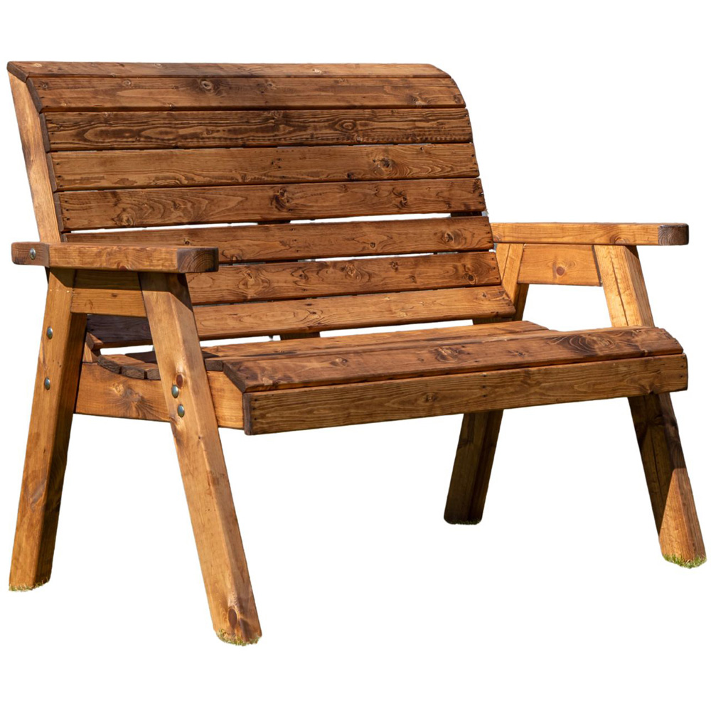Samuel Alexander 2 Seater Rustic Wooden Garden Bench Image 2