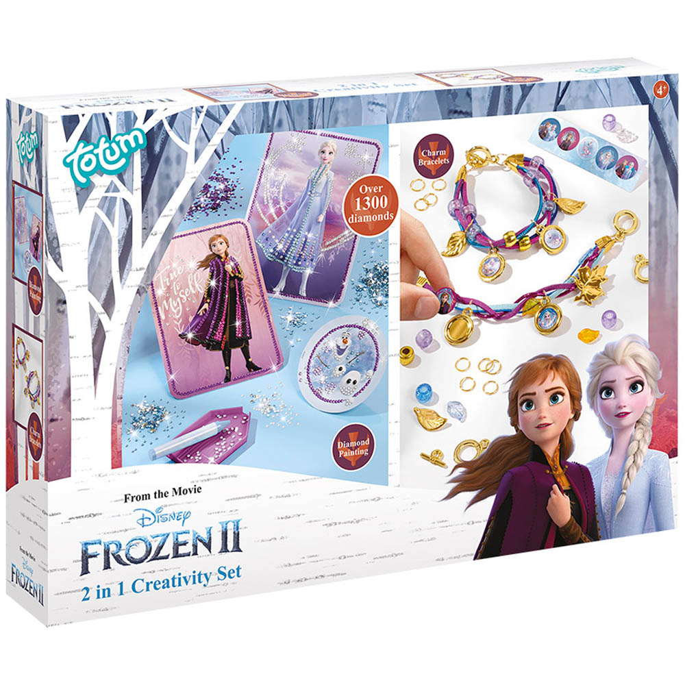 Disney Frozen 2 in 1 Creativity Set with Diamond Painting and Charm Bracelets Image 1