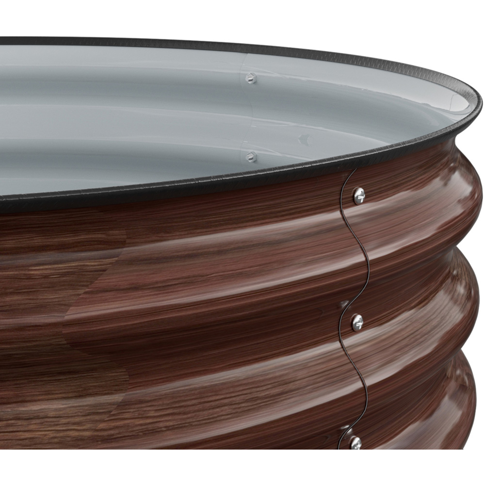 Living and Home Brown Round Metal Raised Garden Bed with Open Bottom 80 x 43cm Image 5