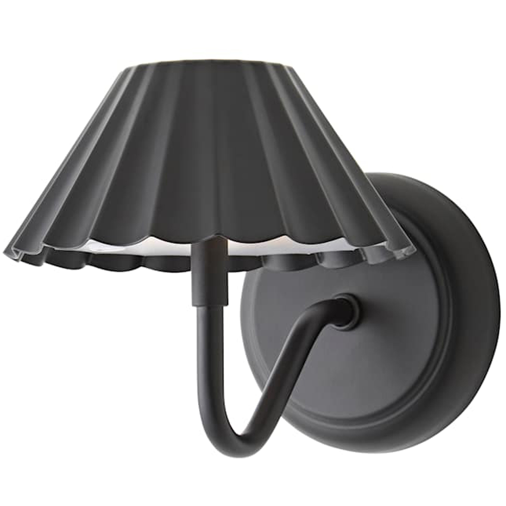 ValueLights Avery Black LED 6000K Dimmable Plated Wall Light with Shade 3W Image 1