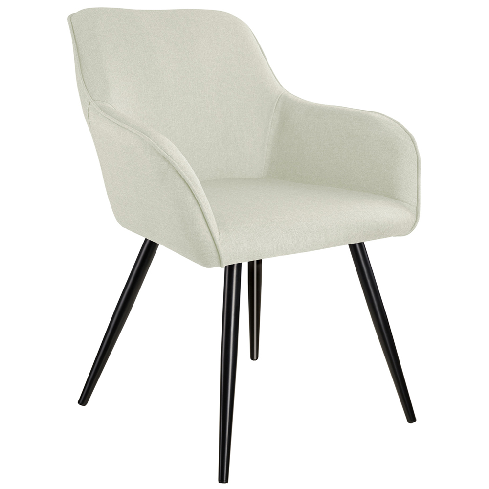 tectake Marilyn Cream Black Armrest Chair Image 2