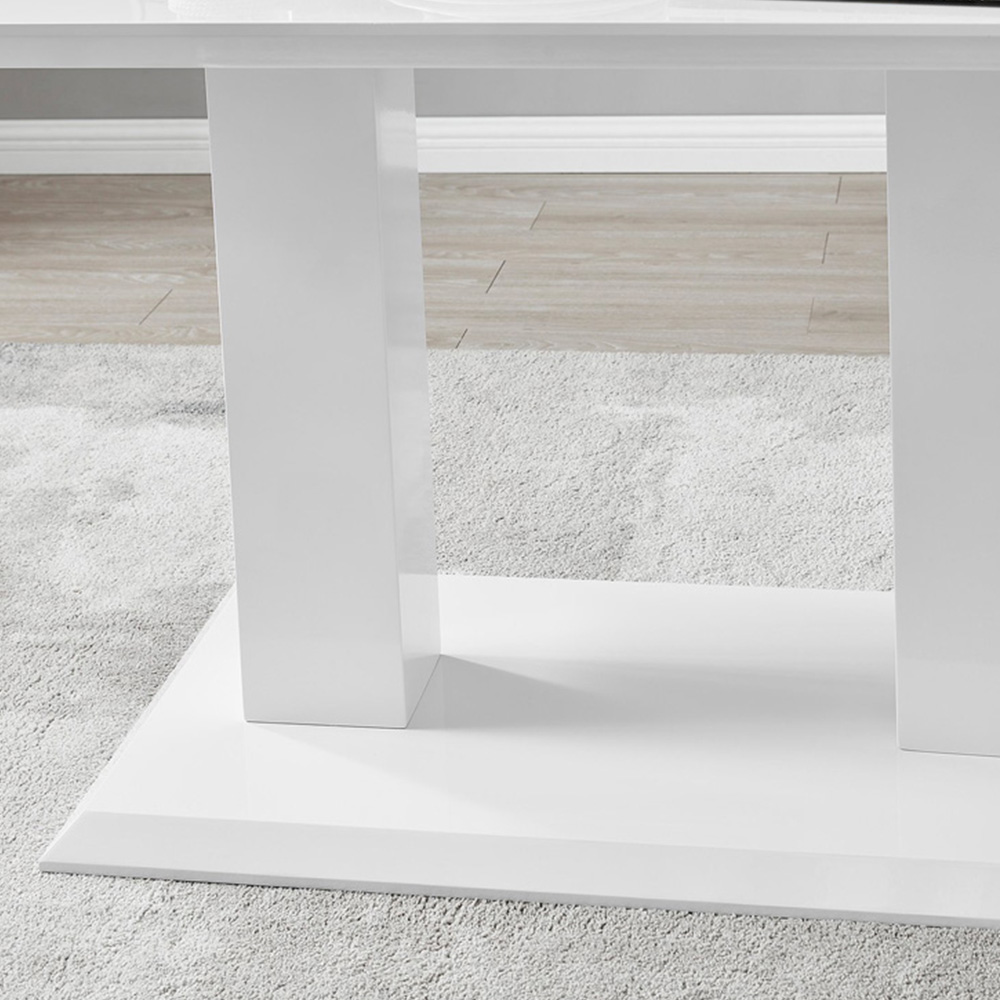 Furniturebox Molini Solara 6 Seater Dining Set White Gloss Black and Gold Image 6